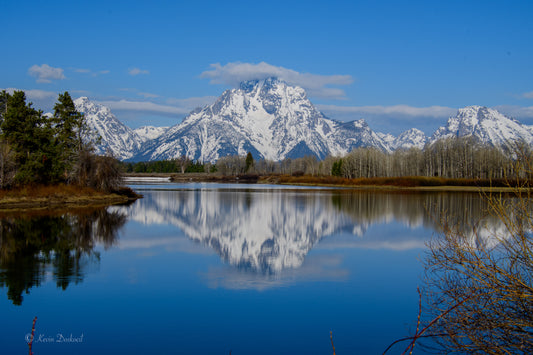 Mountains Teton River Bend Reflection Select