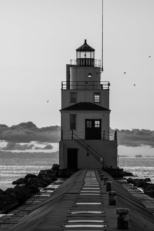 Manitowoc Lighthouse In Black & White Select