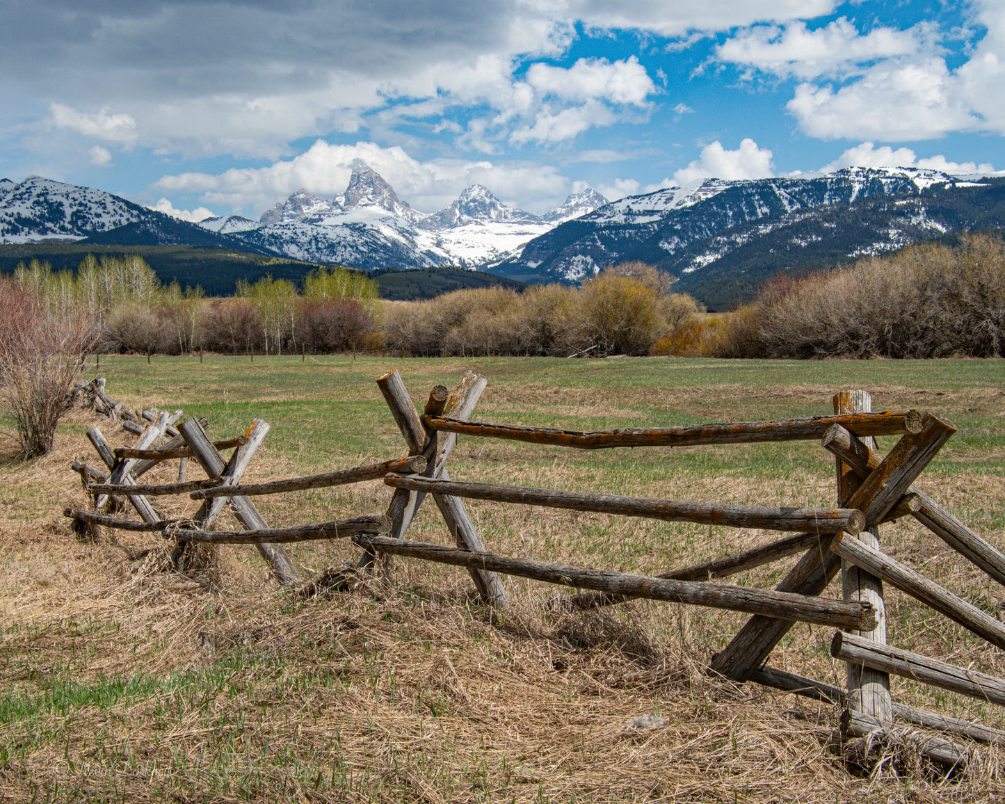 Mountains Tetons Idaho  Fence Row