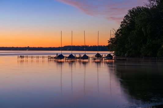 Sunrise over Lake Monona Sailboats Docked